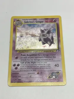 WOTC Pokemon TCG Gym Challenge Sabrina's Gengar 14/132 Holo Rare SWIRL LP-MP - Image 3