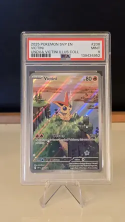2025 POKEMON SVP EN-SV BLACK STAR PROMO #208 VICTINI PSA 9 - Image 1