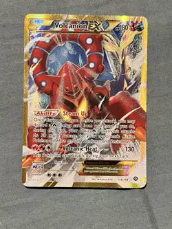 Pokemon Volcanion EX Secret Rare Full Art Holo 115/114 XY Steam Siege - Image 1