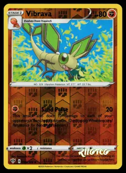 Vibrava 090/189 Darkness Ablaze Pokemon Reverse Holo LP - Image 1
