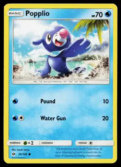 Popplio 39/149 Common SM Base Set Pokemon Near Mint - Image 1