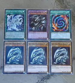 3x Blue-Eyes White Dragon SDK Art + Blue-Eyes Ultimate Dragon + Vision | YuGiOh! - Image 1