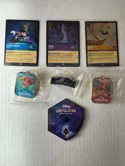 Disney Lorcana The First Chapter Complete League Promo Set, Cards, Pins & Dial - Image 1