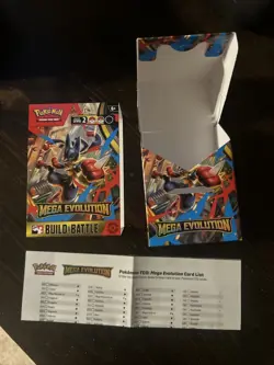 Mega Evolution EMPTY Build And Battle Box Includes: Card List - Image 1