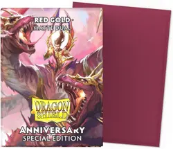 Dragon Shield | Matte Dual Standard Size Card Sleeves | 100 CT - Red/Gold - Image 2
