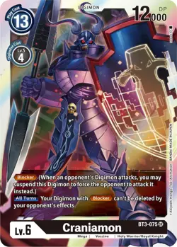 Craniamon Foil Release Special Booster 1.5 BT3-075 SR Digimon Card - Image 1