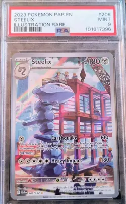✨Steelix Illustration RARE Pokemon Card PSA 9 MINT Paradox Rift 208/182 (2023)🪨 - Image 2