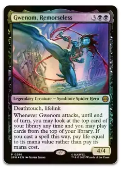 1x MTG Gwenom, Remorseless *FOIL - PROMO* Spiderman Mythic! NM Mint - Image 1