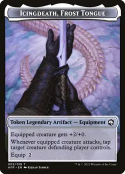 Wolf   Icingdeath, Frost Tongue (002) Foil Token Forgotten Realms MTG - Image 2