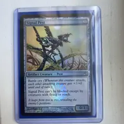 MTG Magic the Gathering Signal Pest (131/161) Mirrodin Besieged LP FOIL - Image 1
