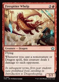 Firespitter Whelp (0197) FDN 197 MTG Foundations Uncommon Foil EN NM - Image 1