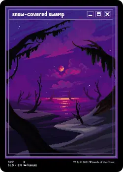 Snow-Covered Swamp (PixelSnowLands.jpg) [SLD] NM Foil MTG Magic the Gathering - Image 1