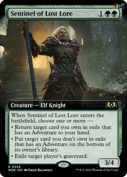 Foil Sentinel of Lost Lore (Extended Art) - 358 - NM - Wilds of Eldraine - Image 1