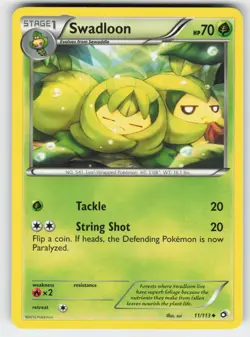 Swadloon 11/113 Uncommon Legendary Treasures Pokemon Lightly Played - Image 1