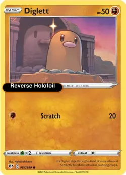 Pokemon Diglett 084/189 SWSH03: Darkness Ablaze Reverse Holofoil - Image 1