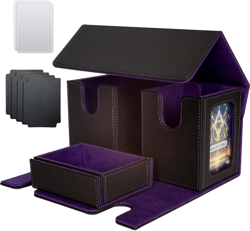 MTG Deck Box, 3-In-1 MTG Commander Deck Storage with Dice Tray, 4 Dividers & 2 C - Image 1