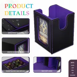 MTG Deck Box, 3-In-1 MTG Commander Deck Storage with Dice Tray, 4 Dividers & 2 C - Image 4