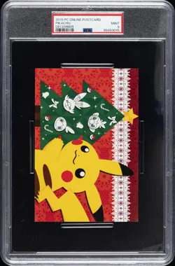 2019 POKEMON CENTER ONLINE MONTHLY POSTCARD DECEMBER 2019 PIKACHU PSA 9 - Image 1
