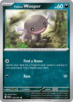 Pokemon Paldean Wooper - 058/091 058/091 SV: Paldean Fates - Image 1