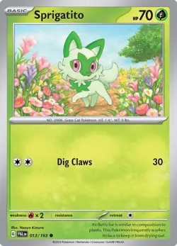 Pokemon Sprigatito - 013/193 013/193 SV02: Paldea Evolved - Image 1