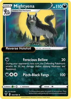 Pokemon Mightyena 104/185 SWSH04: Vivid Voltage Reverse Holofoil - Image 1