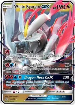 White Kyurem GX (48/70) Holofoil Ultra Rare NM DRM Dragon Majesty Pokemon TCG - Image 1