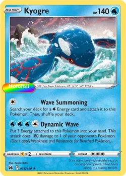 Pokemon Kyogre 036/159 SWSH: Crown Zenith Holofoil - Image 1