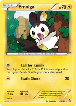 Emolga (45/124) Uncommon NM DRX Dragons Exalted Pokemon TCG - Image 1