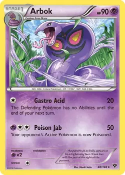 Arbok (48/146) Rare NM XY XY Base Set Pokemon TCG - Image 1