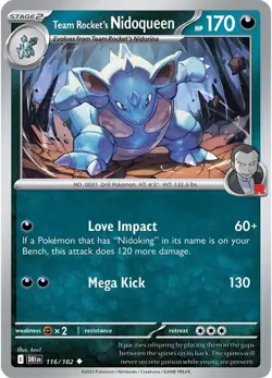 Pokemon Team Rocket's Nidoqueen 116/182 SV10: Destined Rivals - Image 1