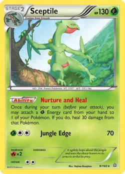 Sceptile (8/160) Reverse Holofoil Rare LP PRC XY - Primal Clash Pokemon TCG - Image 1