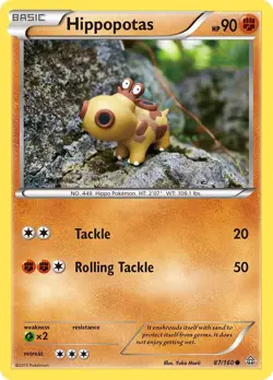 Hippopotas (87/160) Common NM PRC XY - Primal Clash Pokemon TCG - Image 1