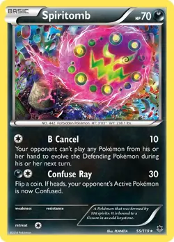 Spiritomb (55/119) Reverse Holofoil Rare NM PHF XY - Phantom Forces Pokemon TCG - Image 1
