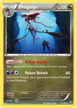 Dragalge (71/106) Rare LP FLF XY - Flashfire Pokemon TCG - Image 1