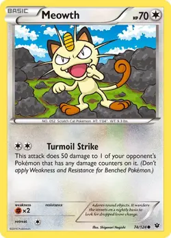 Meowth (74/124) Common NM FCO XY - Fates Collide Pokemon TCG - Image 1