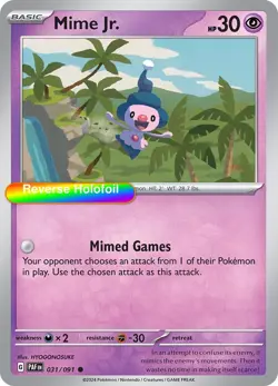 Pokemon Mime Jr. - 031/091 031/091 SV: Paldean Fates Reverse Holofoil - Image 1