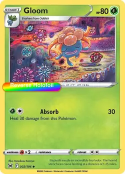 Pokemon Gloom 002/196 SWSH11: Lost Origin Reverse Holofoil - Image 1