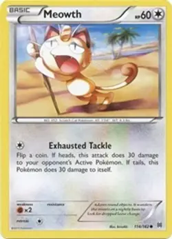 Meowth (114/162) Common NM BKT XY - BREAKthrough Pokemon TCG - Image 1