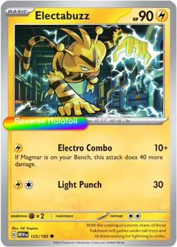 Pokemon Electabuzz 125/165 SV: Scarlet & Violet 151 Reverse Holofoil - Image 1
