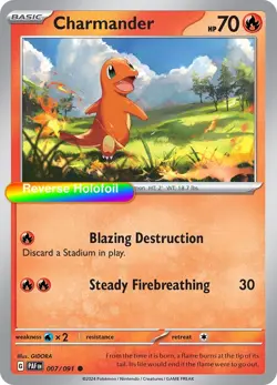 Pokemon Charmander - 007/091 007/091 SV: Paldean Fates Reverse Holofoil - Image 1