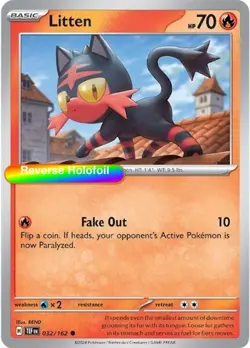 Pokemon Litten - 032/162 032/162 SV05: Temporal Forces Reverse Holofoil - Image 1