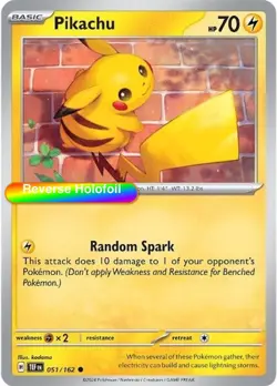 Pokemon Pikachu 051/162 SV05: Temporal Forces Reverse Holofoil - Image 1