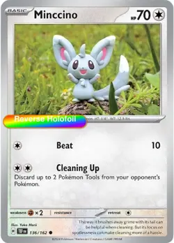 Pokemon Minccino - 136/162 136/162 SV05: Temporal Forces Reverse Holofoil - Image 1