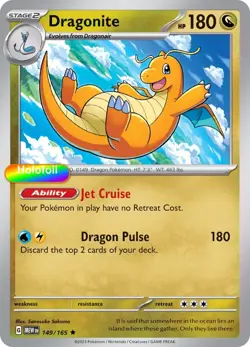 Pokemon Dragonite 149/165 SV: Scarlet & Violet 151 Holofoil - Image 1