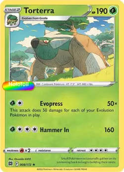 Pokemon Torterra 008/172 SWSH09: Brilliant Stars Holofoil - Image 1