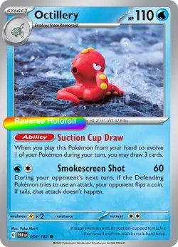 Pokemon Octillery 034/182 SV04: Paradox Rift Reverse Holofoil - Image 1
