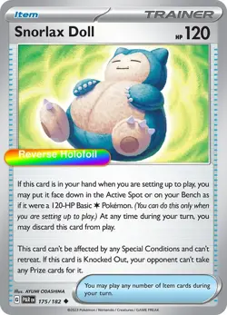 Pokemon Snorlax Doll 175/182 SV04: Paradox Rift Reverse Holofoil - Image 1