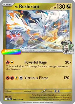 Pokemon N's Reshiram - 116/159 116/159 SV09: Journey Together Holofoil - Image 1