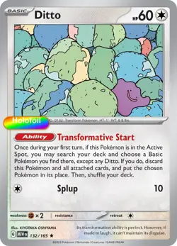 Pokemon Ditto 132/165 SV: Scarlet & Violet 151 Holofoil - Image 1