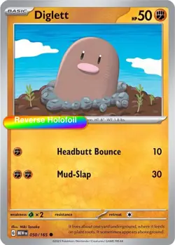 Pokemon Diglett 050/165 SV: Scarlet & Violet 151 Reverse Holofoil - Image 1
